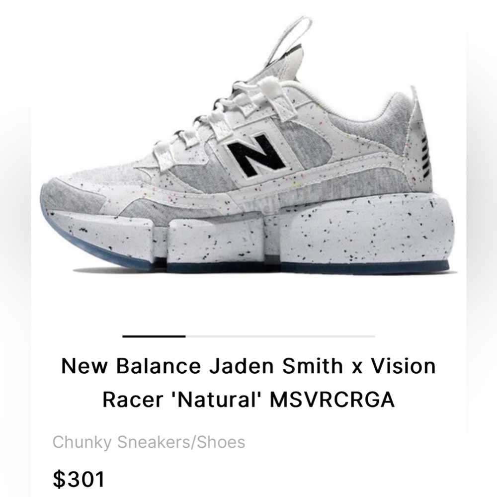 New Balance Jaden Smith × Vision
Racer 'Natural' MSVRCRGA
Chunky Sneaker…